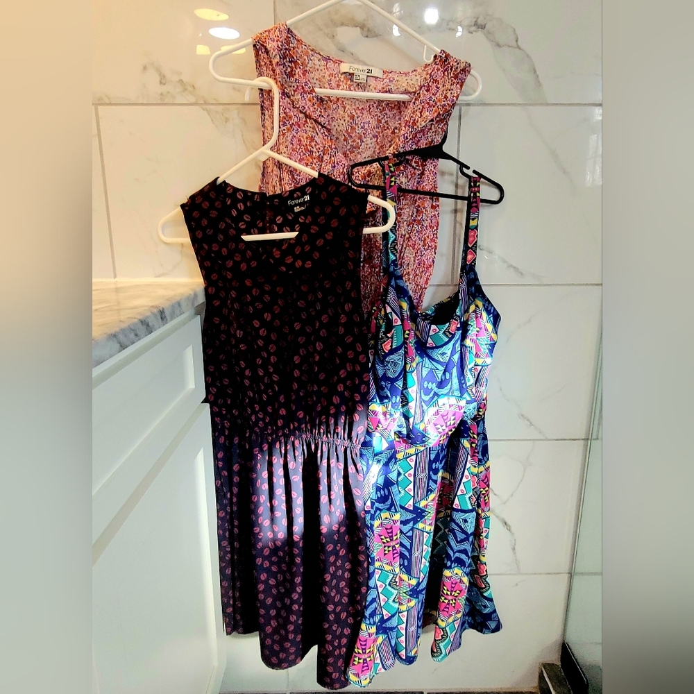 Colorful Patterned Dresses, All Size M